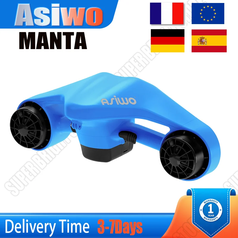 Asiwo Unterwasser-Scooter mit Action-Kamera-Halterung für Kinder/Erwachsene, 40M Wasserdicht, für Outdoor-Tauchen, Schnorcheln und Pool