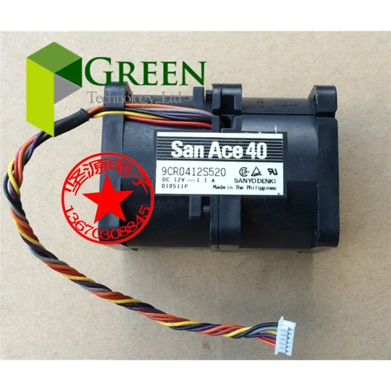 

5pcs SANYO 9CR0412S520 for SC1425 F7007 4056 40x40x56MM Fan 12V 1.1A Server Industrial server cooling fan