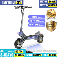 IENYRID S1 E-Scooter 800W Motor 48V15AH Automatic Cruise Control System E-Skateboard 10-inch Tire with Turn Signal E-Scooter