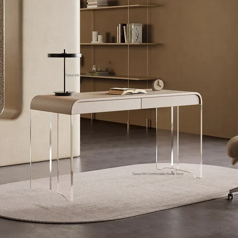 Italian Minimalist Desk Nordic Creative Acrylic Living Room Floating Office Desk Bedroom Study Furniture Zwevend Bureau FYFD view 5