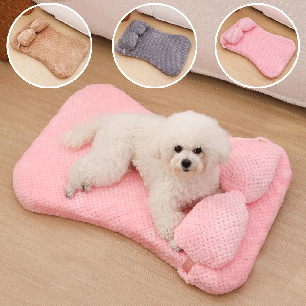 Winter Warm Small Cat Sofa Mat Elastic Puppy Kennel Full Filling Warm Medium Dog Bed Pet Accessories with Detachable Pillow
