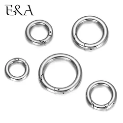 Stainless Steel Spring Clasps Ring Buckle Connetor Round Carabiner Bracelet Leash Buckles DIY Jewelry Making Accessories