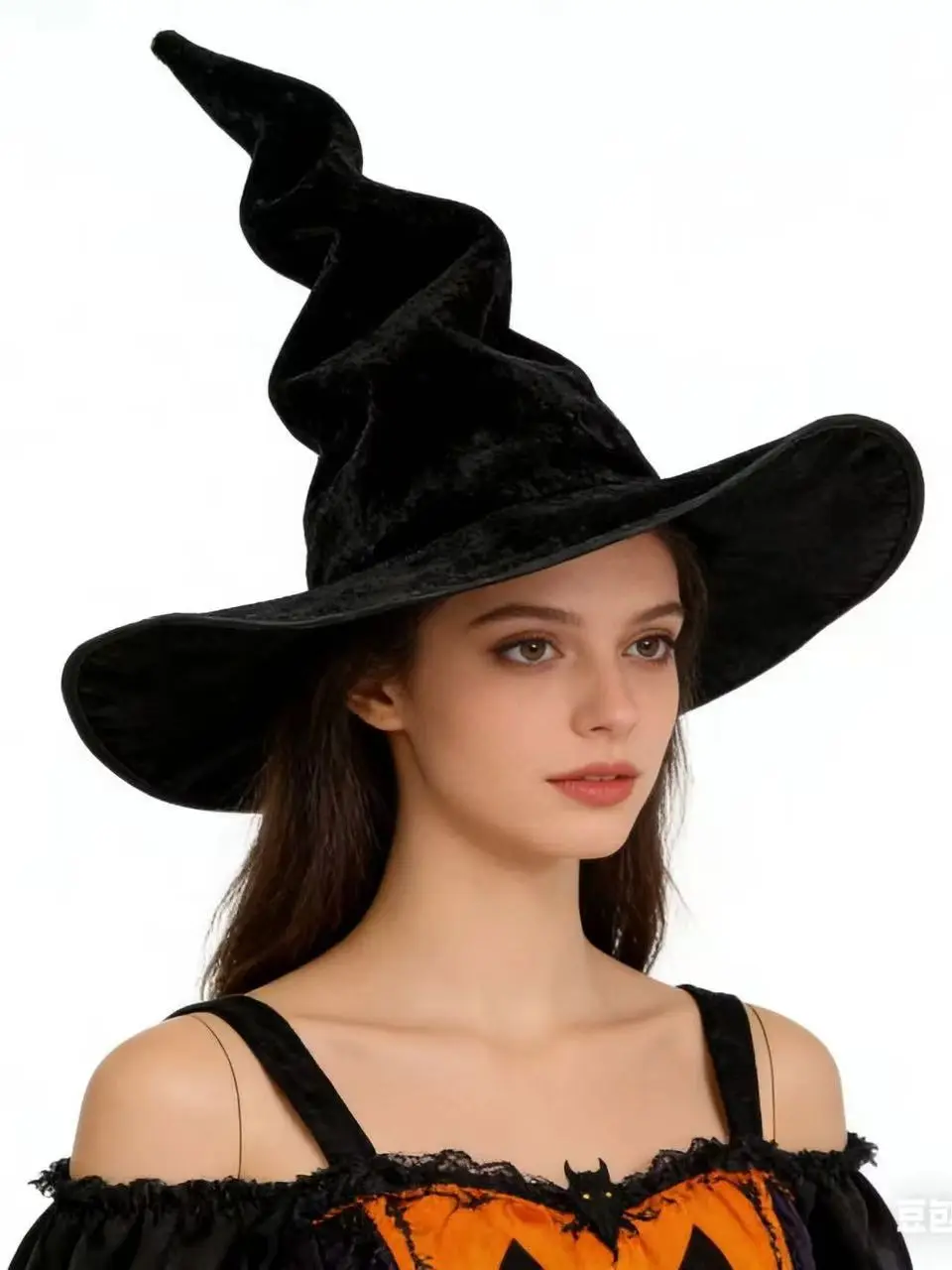Halloween Faltbarer Hexenhut Schwarzer Zaubererhut Party Cosplay Kostüm Kopfbedeckung Teufelshut Requisiten Damen Kostümzubehör für Cosplay-Partys – Detail 3