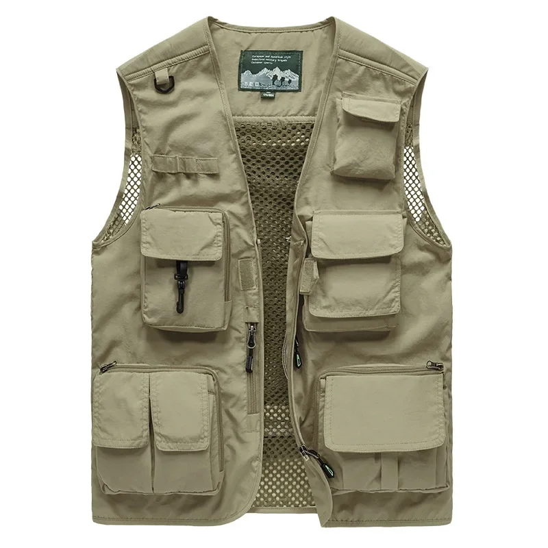 

14 Pockets Summer New Men Stone Tactical Hiking Fishing Vest Mens Photographer Waistcoat Mesh Cargo Sleeveless Jacket Tool Vest