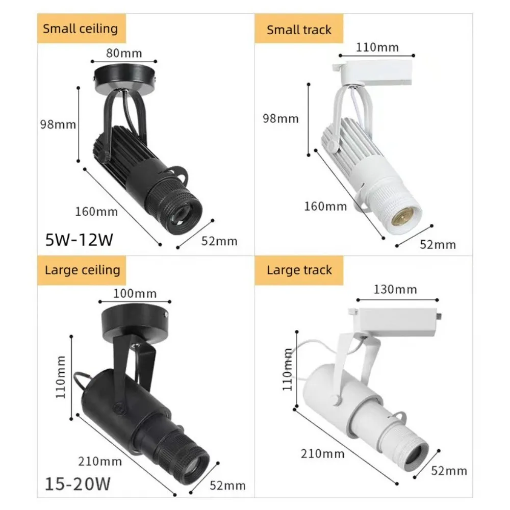 Theater Stage Zoom Spotlights, LED Focus Logo Projector Track Lights,Industrial Gobo Lights for Company Restaurant Store Wedding