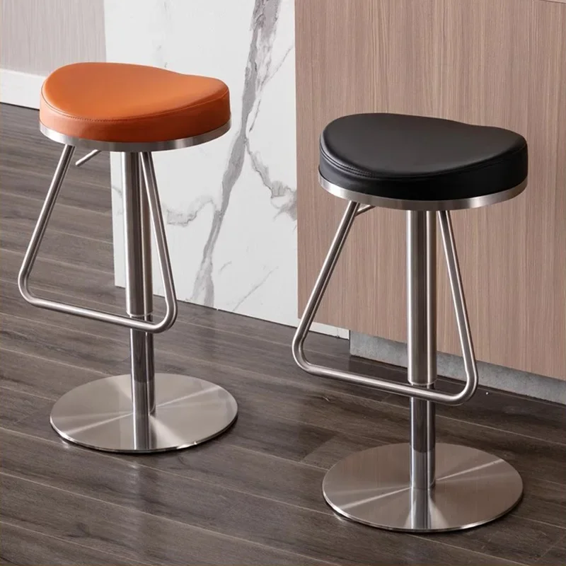 Minimalistic Adjustable Bar Stools Out Back Swivel Design Bar Chair Modern Metal Silla Alta Para Barra Barbershop Furniture