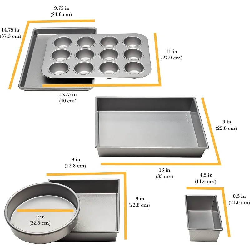 Commercial II Non-Stick 6-Piece Bakeware Set, Silver cobertizo de almacenamiento para exteriores