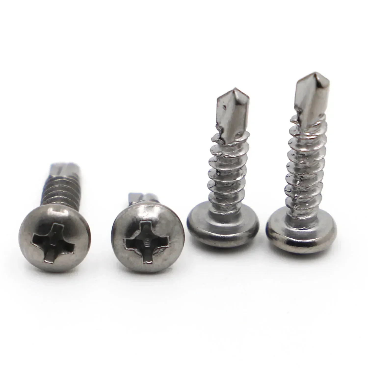 20pcs M4.8 4.8mm 410 Stainless Steel Phillips Pan Head Self-Drilling Tapping Screws Drilling Screws DIN7504