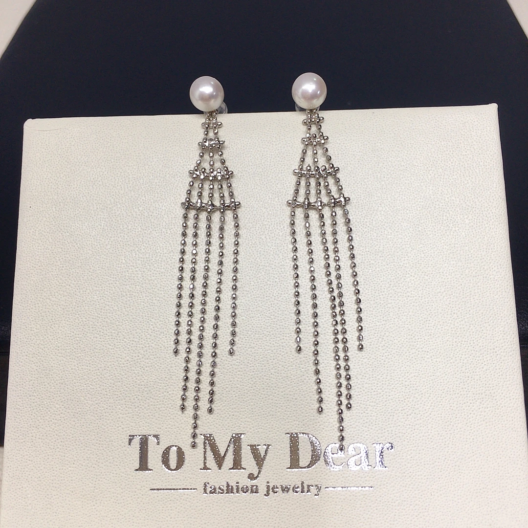 

ZHBORUINI 2025 серьги с пресноводным жемчугом и съемной кисточкой, простые модные длинные серьги-капли для банкета, темпераментные ювелирные изделия