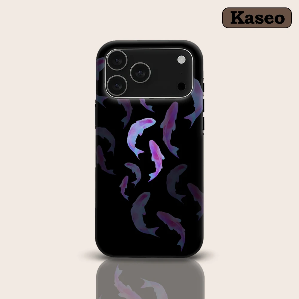 

KASEO Matte Bumper for Magsafe Case for IPhone 17 16 15 14 Plus 13 Pro Max Shockproof Hard PC Glow Koi Swarm Cover