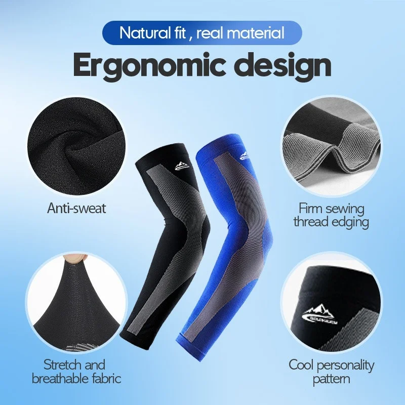 1Pair Sports Arm Sleeves Anti-UV Sun Protection Moisture Wicking for Cycling Basketball Football Volleyball Tennis Running Golf