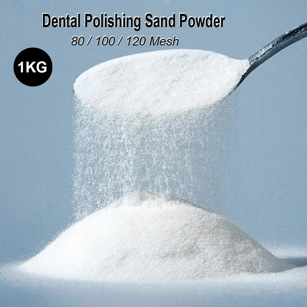 

80/100/120 Mesh Dental Polishing Sand Powder Aluminum Oxide 1KG Dentistry Lab Denture Base Alumina Sandblaster Coarse Abrasive