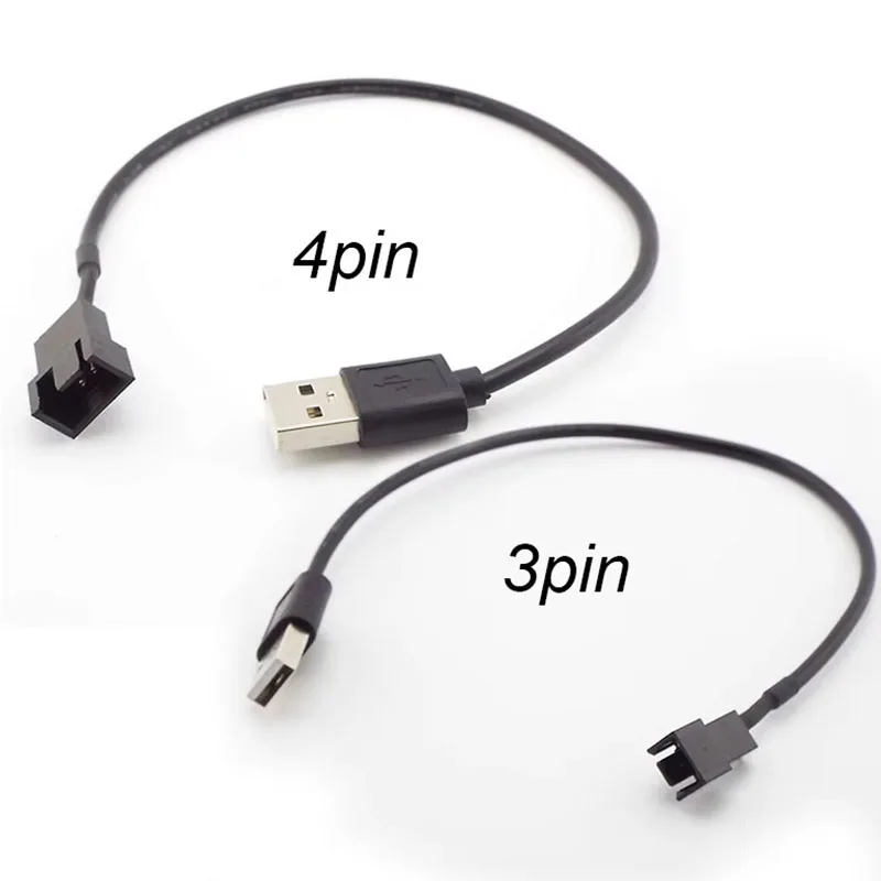 Connecteur de Câble d'Alimentation pour Ventilateur PC Premium, Adaptateur USB Polyvalent pour Ordinateur 3 ou 4 Broches GérF1, 5V, 30cm, 1/5/10 Pièces