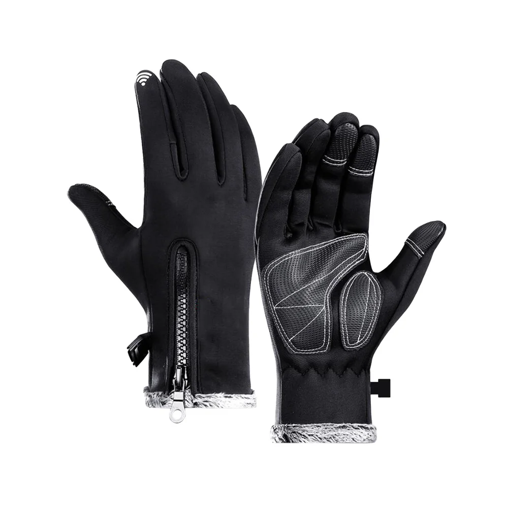 

Thicken Composite Material Gloves Black S Waterproof Windproof Screen Touch Anti-Slip for Cycling Hiking Outdoor Sports