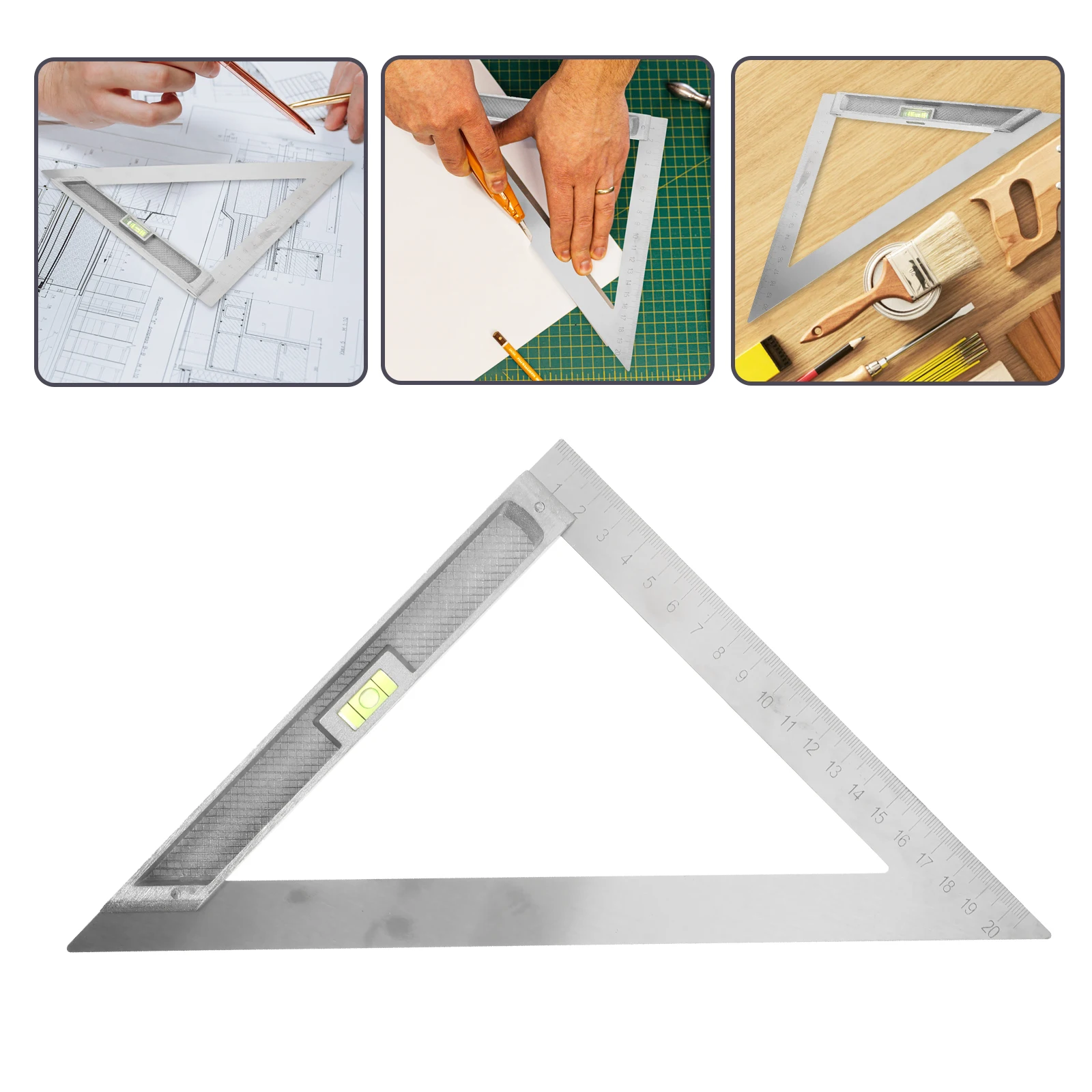 

Woodworking Triangle Ruler Square Metal Measuring Rulers 90 Degree Angle Level Tool Large Framing Carpenter Square Geometry
