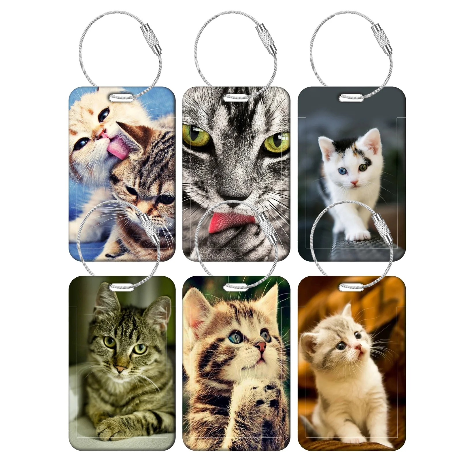 

Cute Animal Cat Luggage Tags Suitcase ID Address Name Holder Kitten Baggage Tag Label Travel Suitcase cccessories