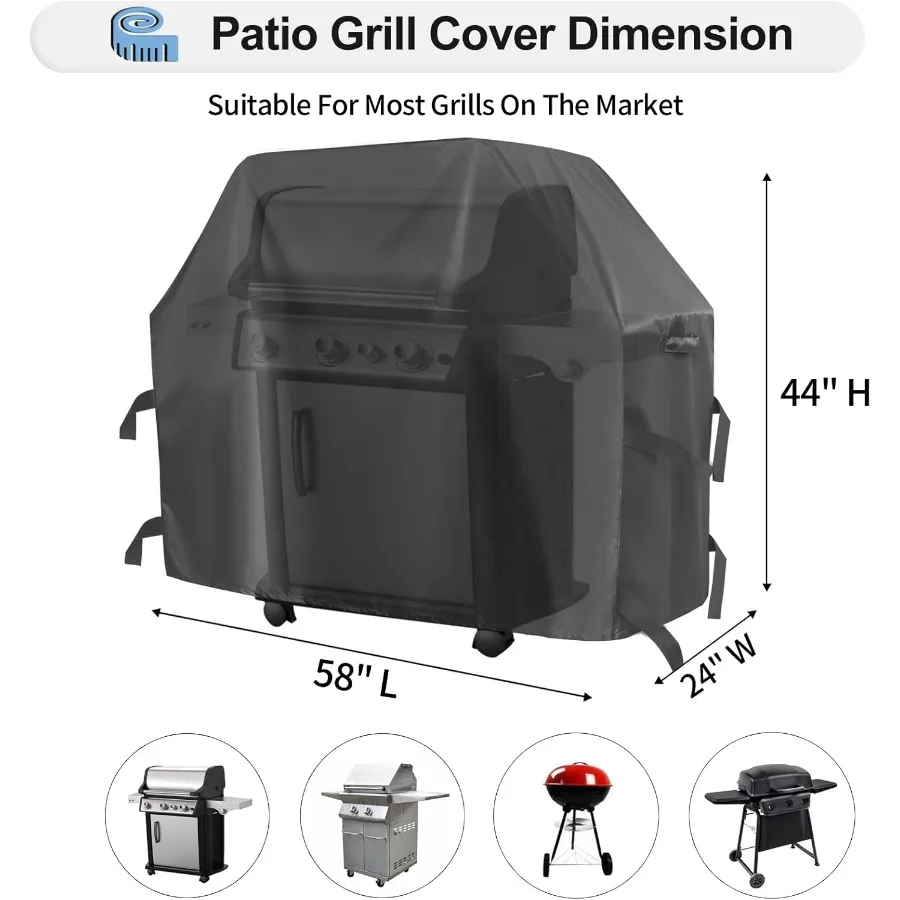 Водонепроницаемый сверхмощный чехол для гриля-барбекю для наружного использования, устойчивый к ультрафиолетовому излучению и прочный универсальный чехол для гриля-барбекю, подходящий для газа