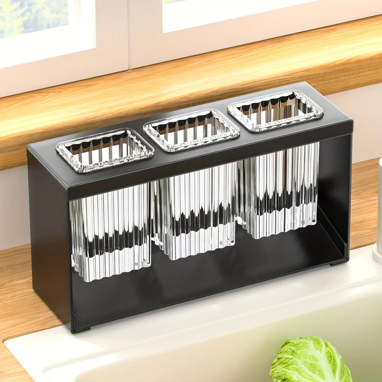 Multi Functional Independent Tabletop Drain Storage Rack, Kitchen Knife and Fork Storage, Tableware Storage Device