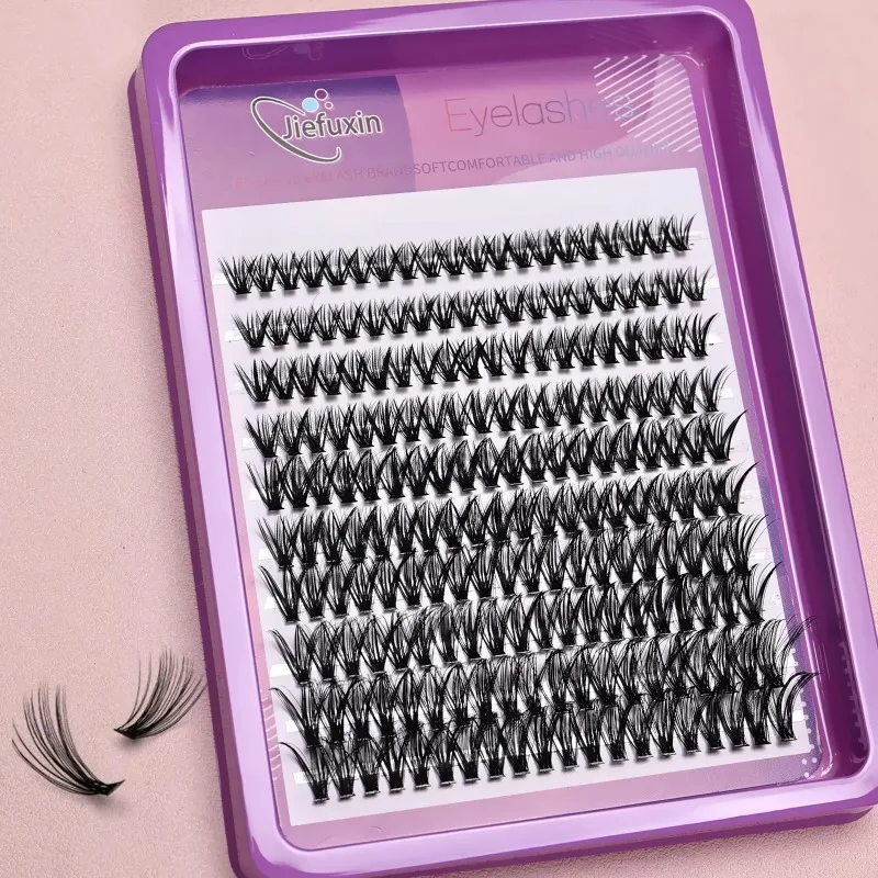 Natural Look Fluffy Wispy Individual Lashes 8-16mm Mixed DIY Eyelash Extensions Clusters for Party And Dating Easy to Use