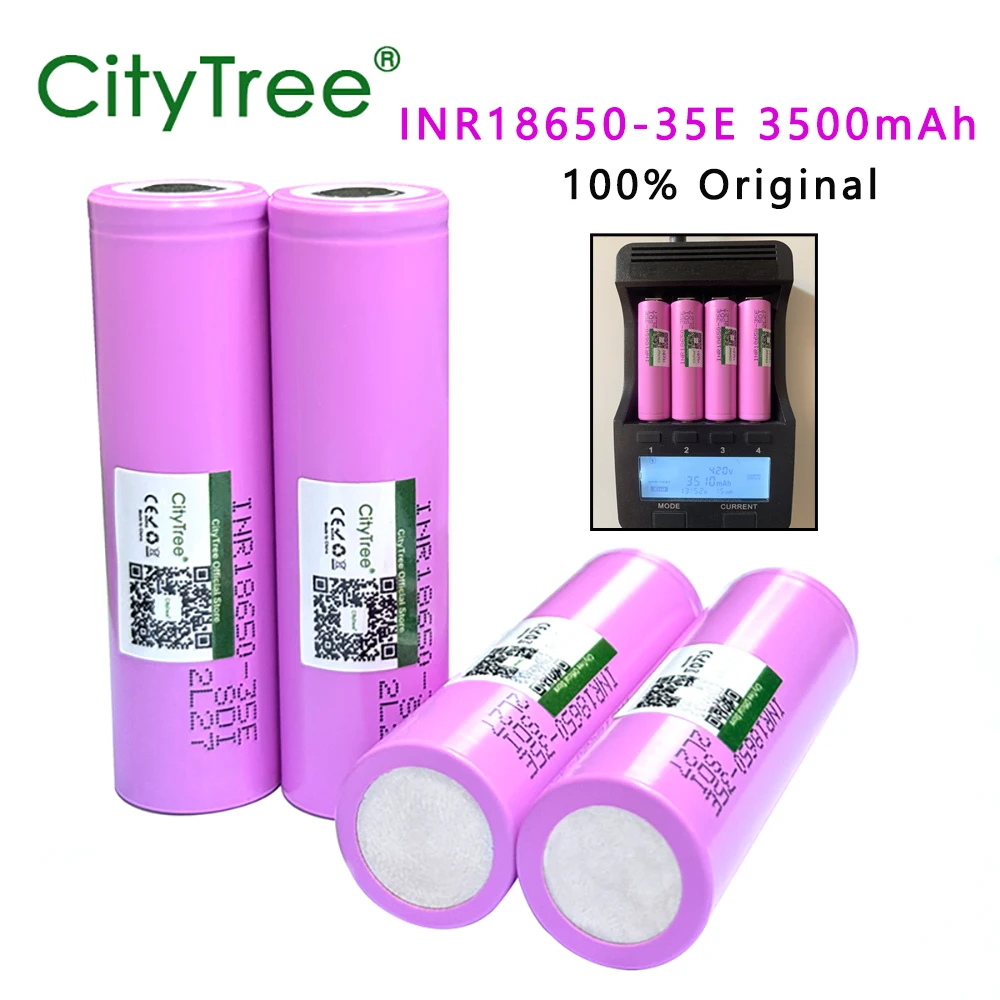 

18650 Battery 100% Original 3500mAh 3.7V INR18650 35E Li-ion Rechargeable Battery 20A for Powerbank Lamp Flashlight Toys Power