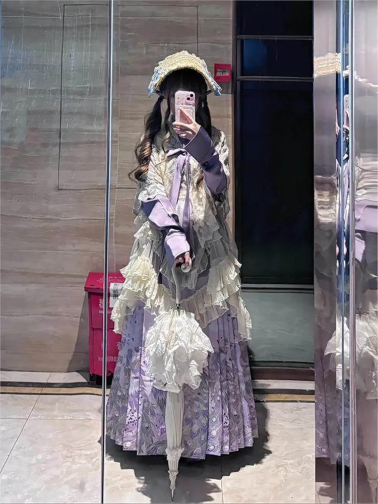 

A cute and elegant purple cross-neck cardigan dress