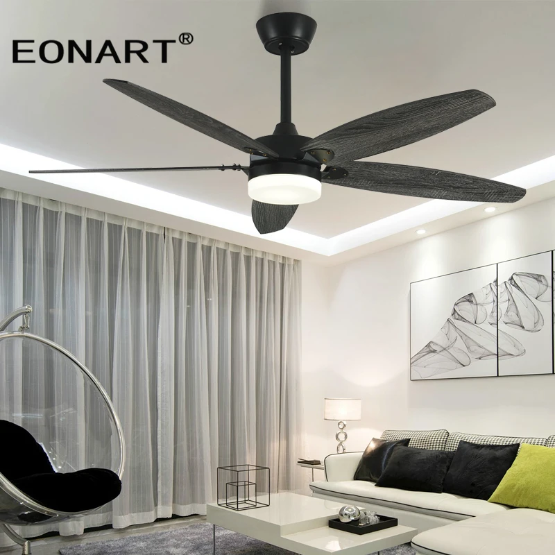 

52 Inch Led Ceiling Fan Lamp Roof Home Fans Modern Indoor Decorate Plywood Blade Dc Ceiling Fan With Remote Control Ventilador