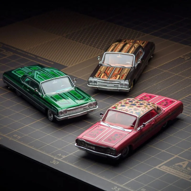 97M 1/64 1964 Chevrolet Impala Gypsy Rose Lowrider Diecast Car Model Alloy Simulation Collection Toy Gift For Boys#peetyeee
