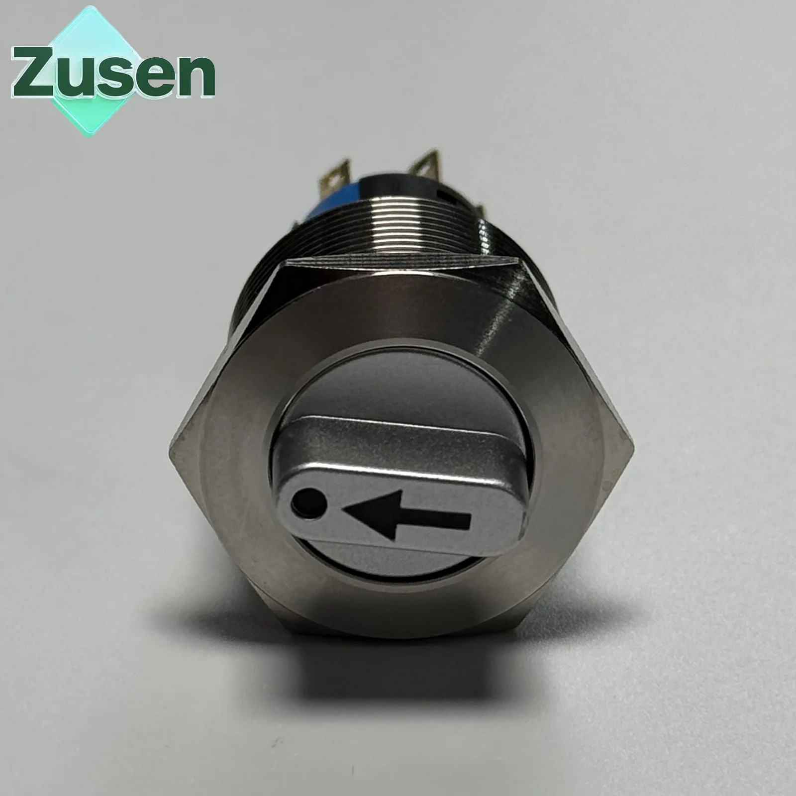 Zusen 22mm Metal Selector Knob Switch 2/3Positions Lock with Arrow Symbol Light  2NO2NC IP65 3V 6V 12V 24V 110V 220V