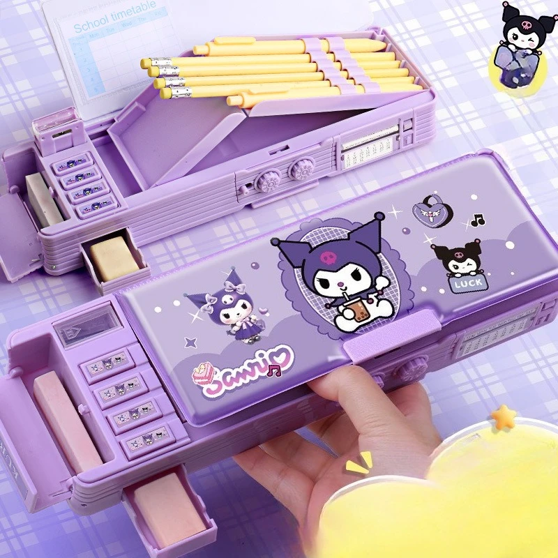

New Kuromi Password Stationery Pen Holder Student Sanrio My Melody Cinnamoroll Pen Bag Popular Multi Functional Pencil Box Gift