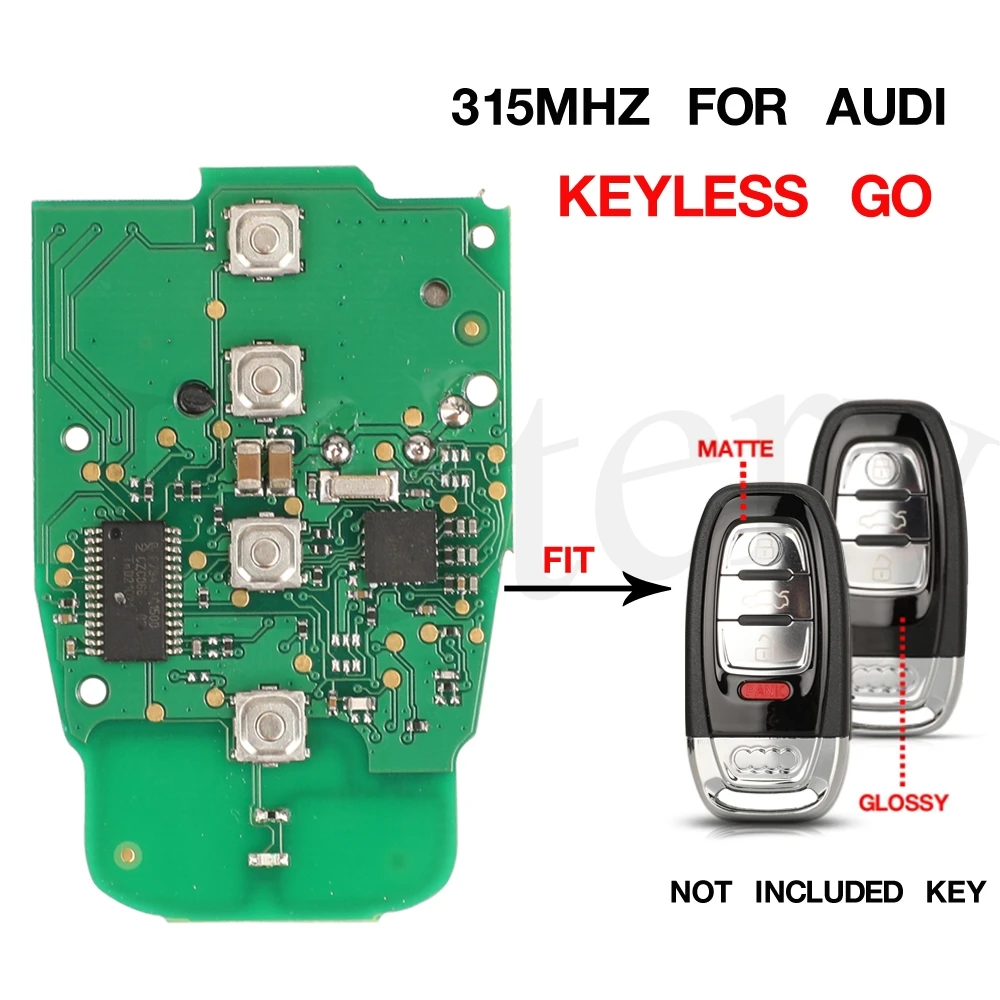 jingyuqin Smart Remote Key Circuit Board Keyless go 3/4 BTN 315/868MHZ 8T0 959 754J For Audi Q5 A4L A5 A6 A7 A8 RS4 RS5 S4 S5