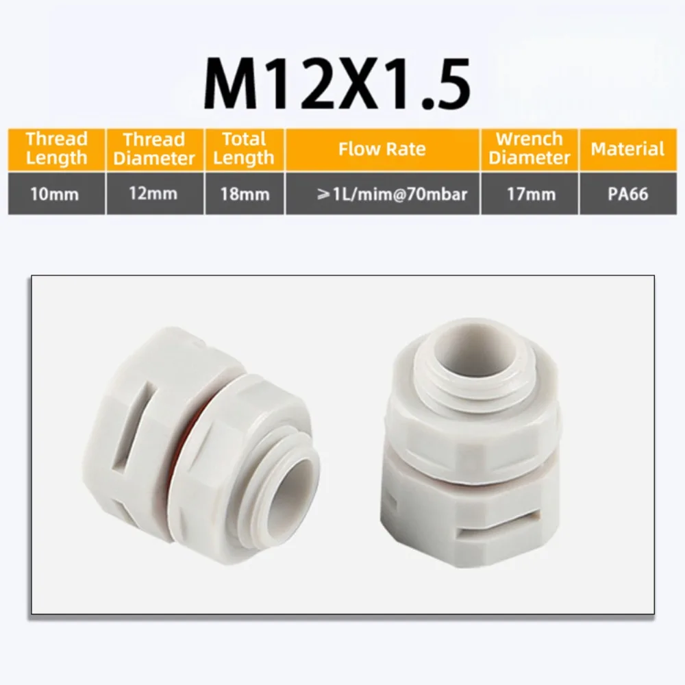 New IP68 Waterproof Vent Plug M12x1.5 Nylon Breather Valve Air Vent