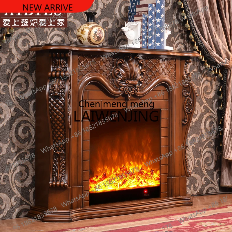 

Каминный шкаф в европейском стиле z183, каркас из массива дерева, резной, с подогревом, цвет слоновой кости, роскошный