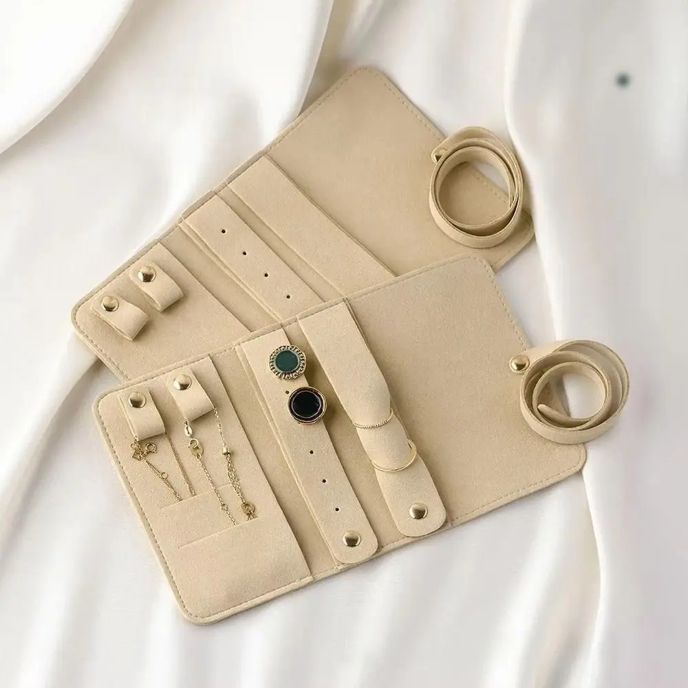 

Foldable Jewelry Organizer Roll Portable Travel Storage Jewelry Case Bag Rings Display Lightweight Packing Pouches for Necklaces
