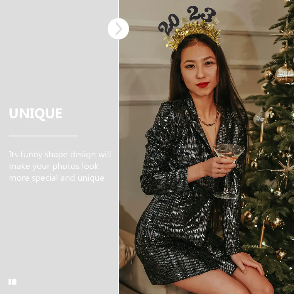 

3 Pcs New Year Headband Unique Party Decorations Hair Bands Headbands Felt Cloth Carnival Accessories