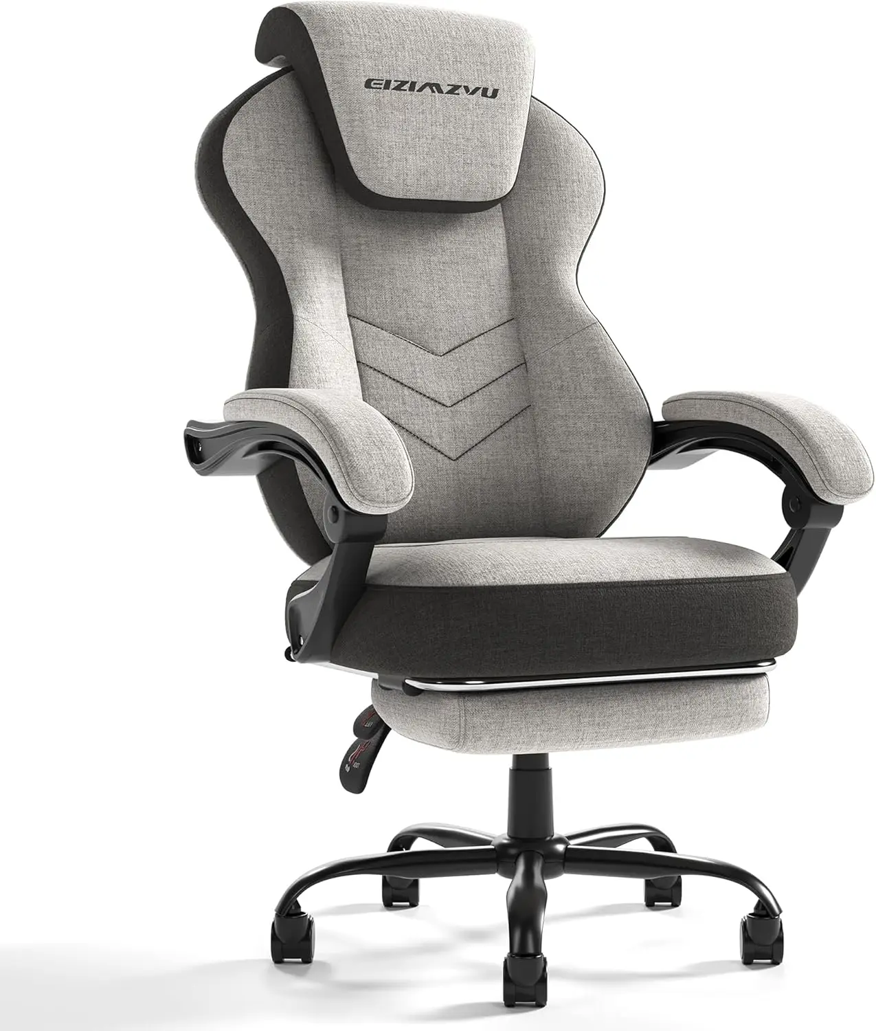 Office Chair with Adjustable Headrest and Footrest, High Back Computer Desk Chair with Linkage Armrests, Reclining Swivel Chair