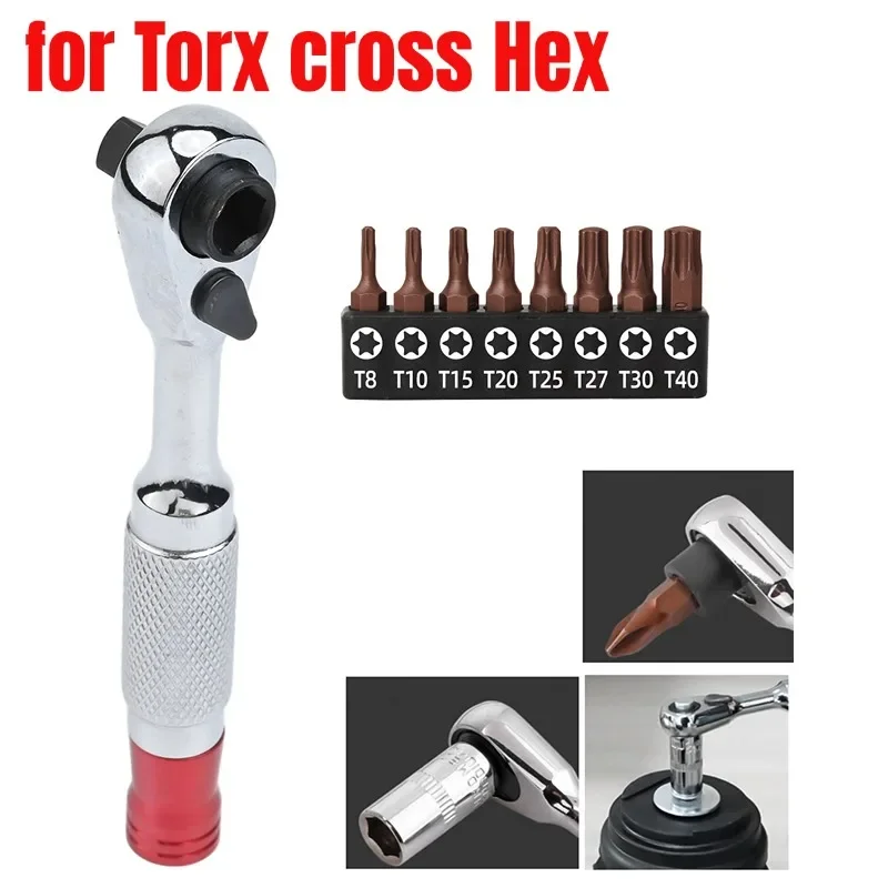 1/4 Polegada chave de catraca soquete para torx hex cruz chave de fenda bit titular ferramentas manuais chaves acessório em estoque