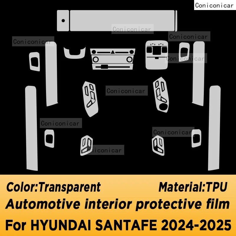 For HYUNDAI SANTAFE 2025 Panel Navigation Automotive Interior TPU Protective Film Anti-Scratch Sticker Accessories