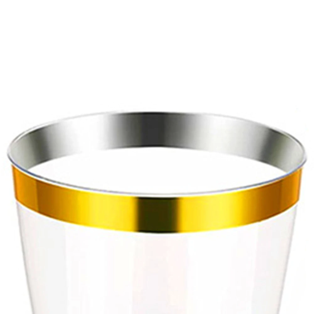 25Pcs 150ml Disposable Champagne Flutes Plastic Champagne Glasses Plastic Cocktail Cups for Wedding Anniversary Birthday