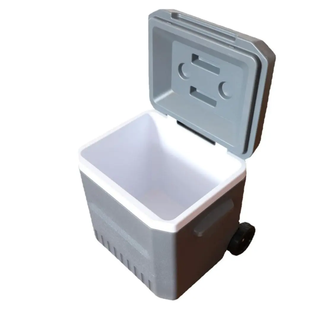 18l outdoor caja enfriadora con ruedas para acampar, caja de mantenimiento fresco, cubo de hielo portátil, incubadora de coche, refrigerador