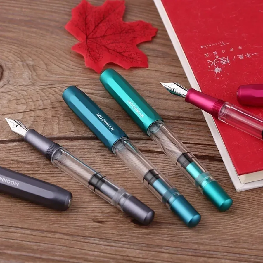 For MOONMAN T1 Handmade Resin Fountain Pen Piston Ink Absorbing High Capacity Aluminum Alloy Pen Holder Ink Storage Pen