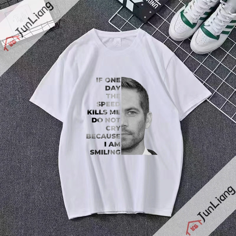 Fast and Furious Women's -shir T Shirt for Men Paul Walker Retro Y2k Clothing Short Sleeved T-shirt Tops Streetwear Harajuku