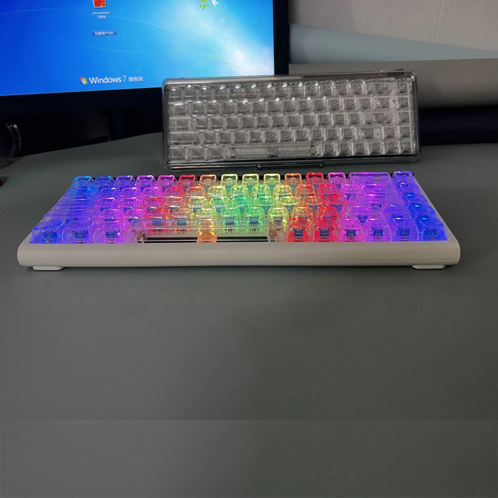 Anime dos desenhos animados completo transparente cristal keycap pc altura original sem stifener presente decoração teclado mecânico keycaps