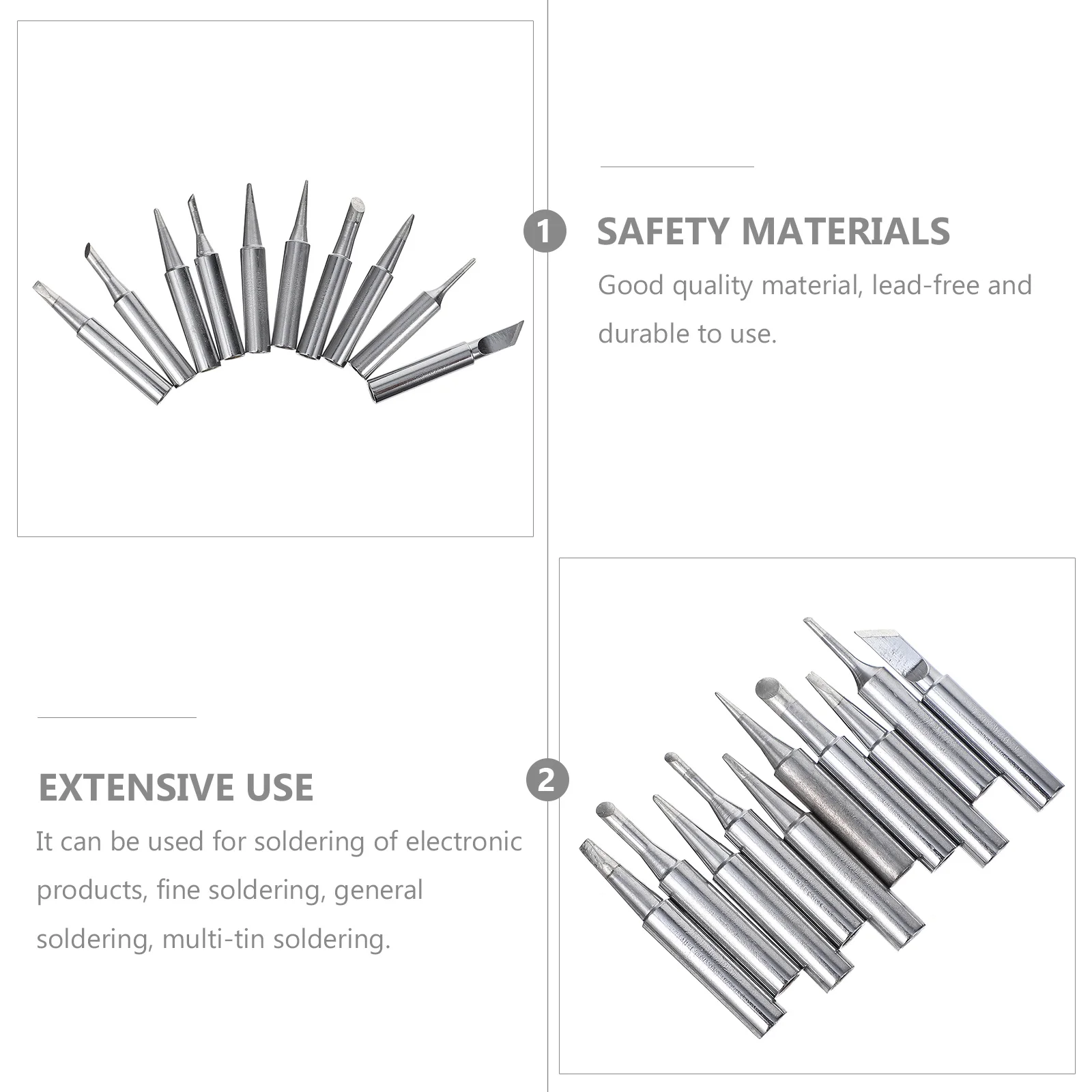 1Set Durable Replacement Soldering Tip Copper Multipurpose Welding Tips Kit for Electronic Repair Soldering Station Tools