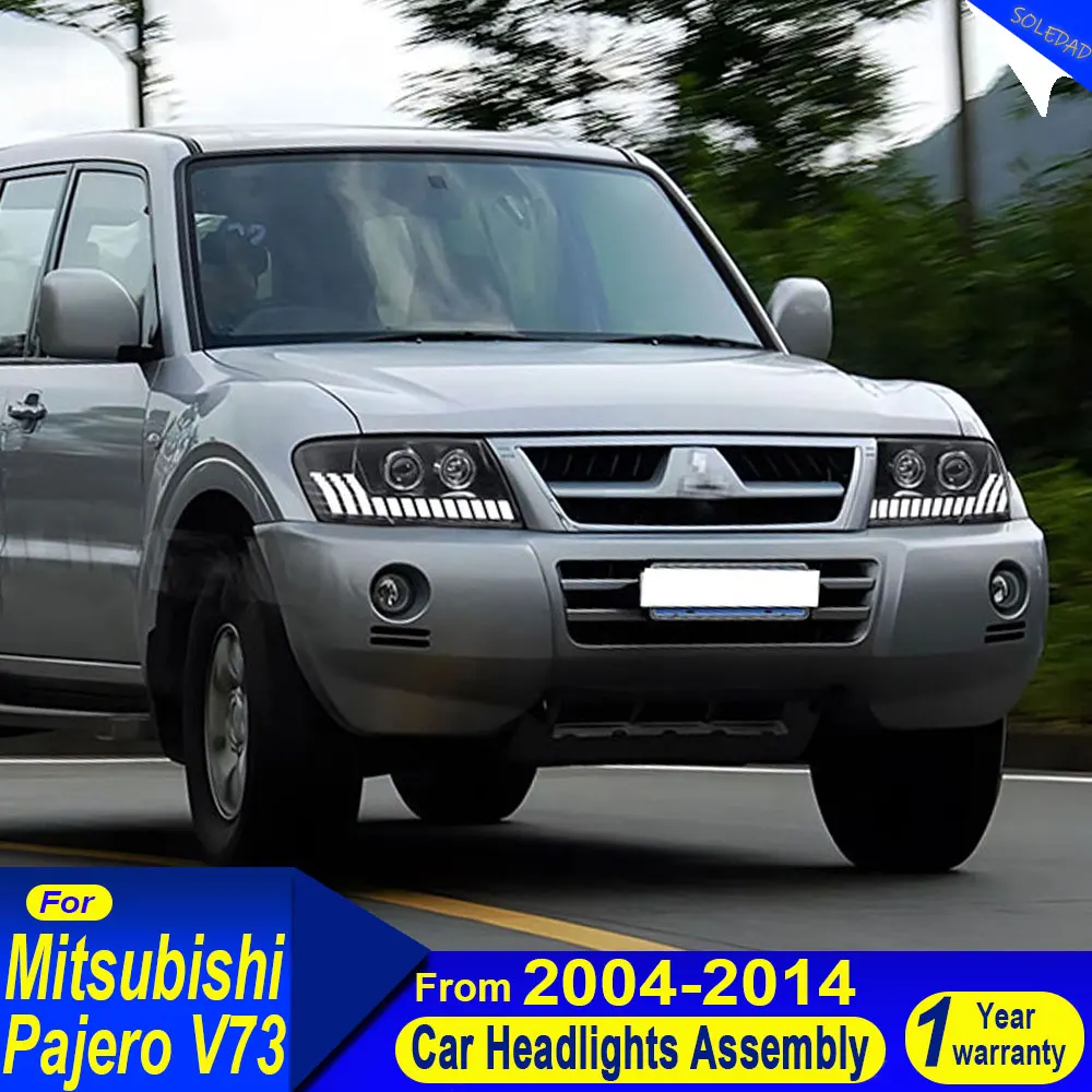 

2pcs Car Head Lamp for Mitsubishi Pajero V73 2004-2014 LED Headlight Projector Lens Montero V75 Dynamic Signal DRL Accessories