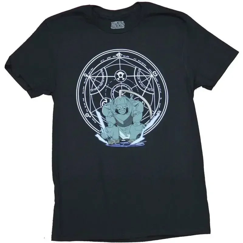 Full Metal Alchemist Adult New T Shirt Alphonse Seated in Transmutation Circle