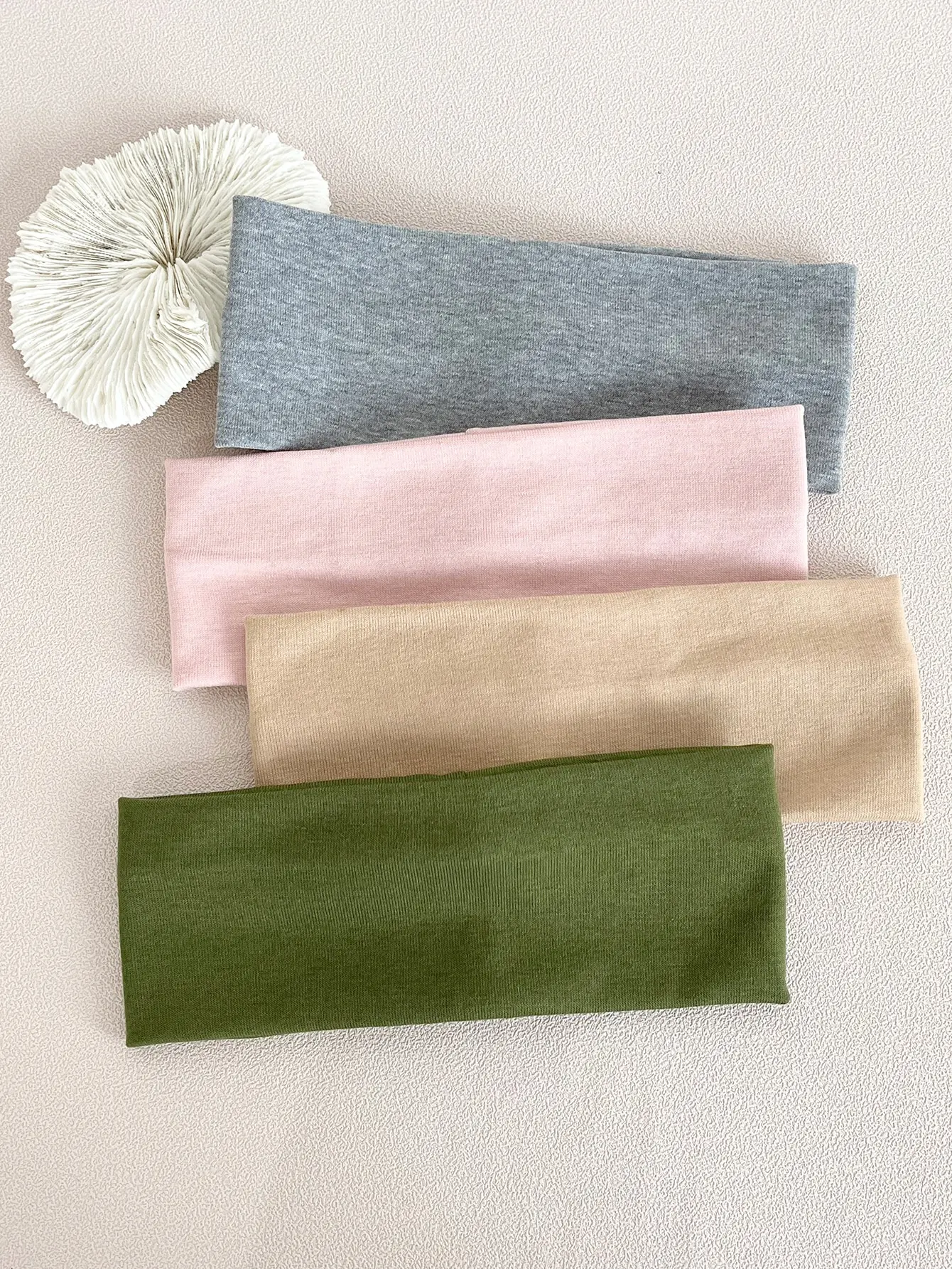 4 Teile/satz Mode Gestrickte Haar Bands Frauen Einfarbig Breiten Elastischen Stirnband Sport Yoga Haarband Weiche Waschen Gesicht Make-Up Headwrap – Detail 3
