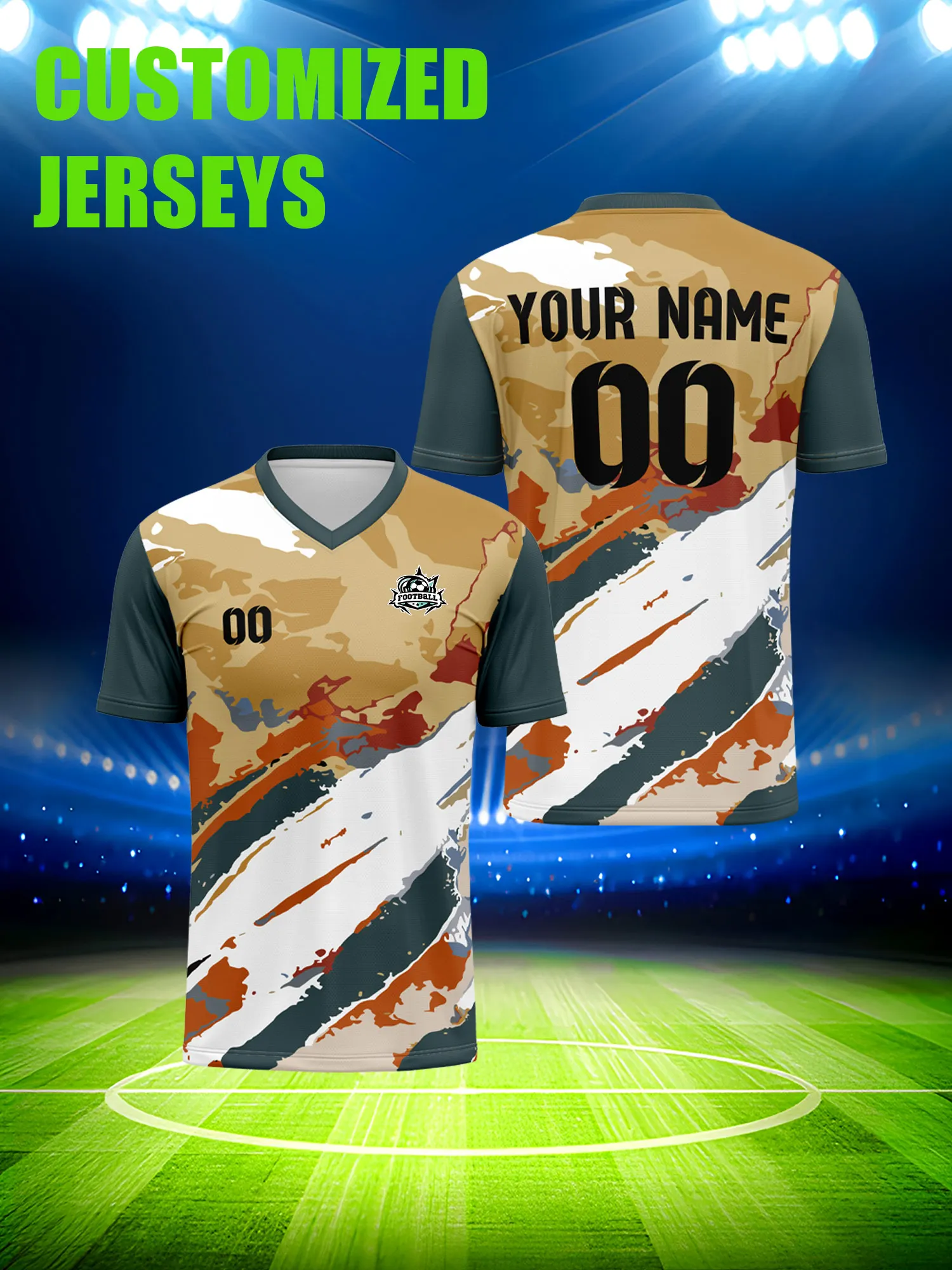 

Футболка для футбола с индивидуальным изображением, номером и именем, удобная ткань, мягкая, устойчивая к запаху и поту.