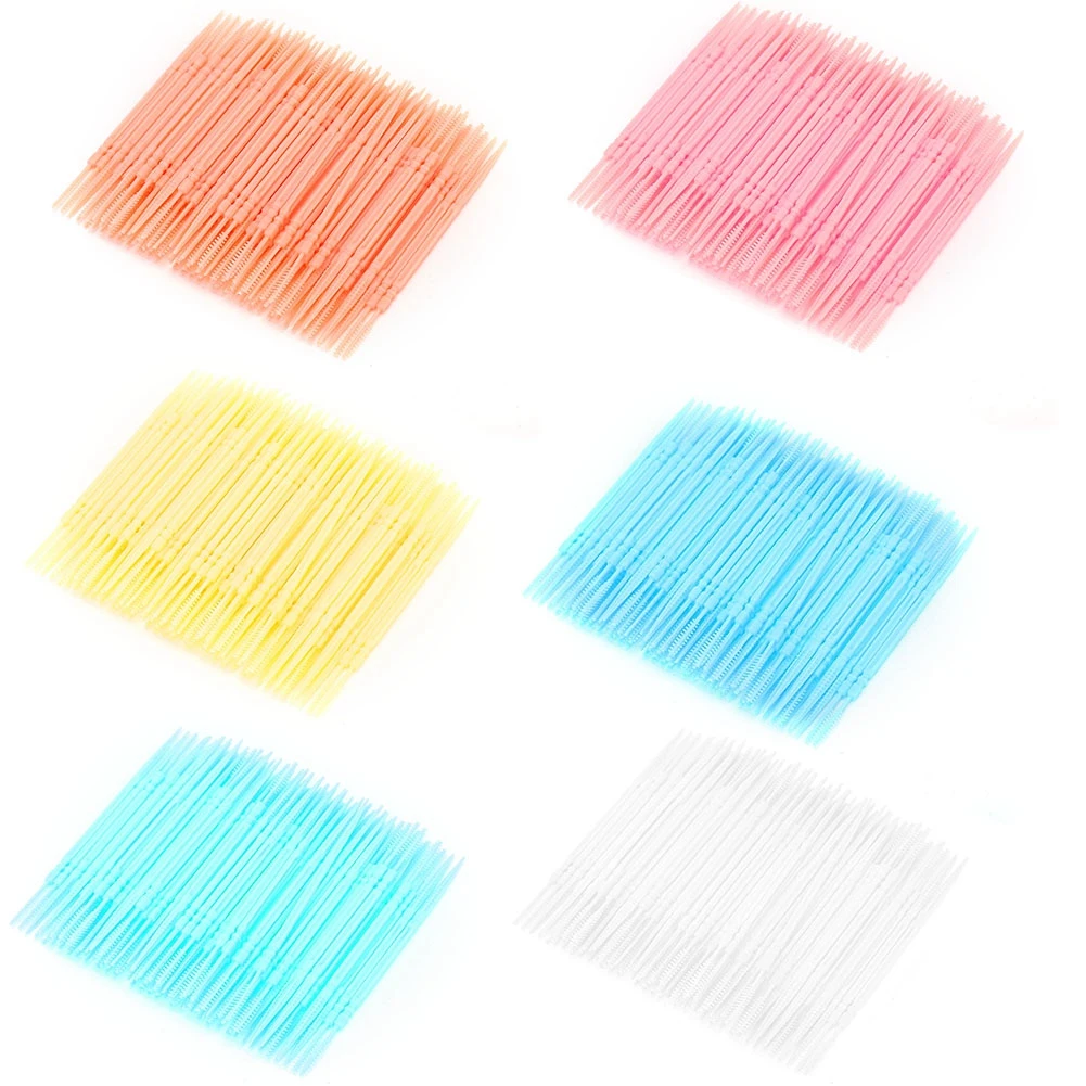 

5 Packs Double-Head Toothpicks + Interdental Brush 100Pcs/pack Teeth Cleaning Tools Tartar Removal Oral Care Tooth Pick Sticks