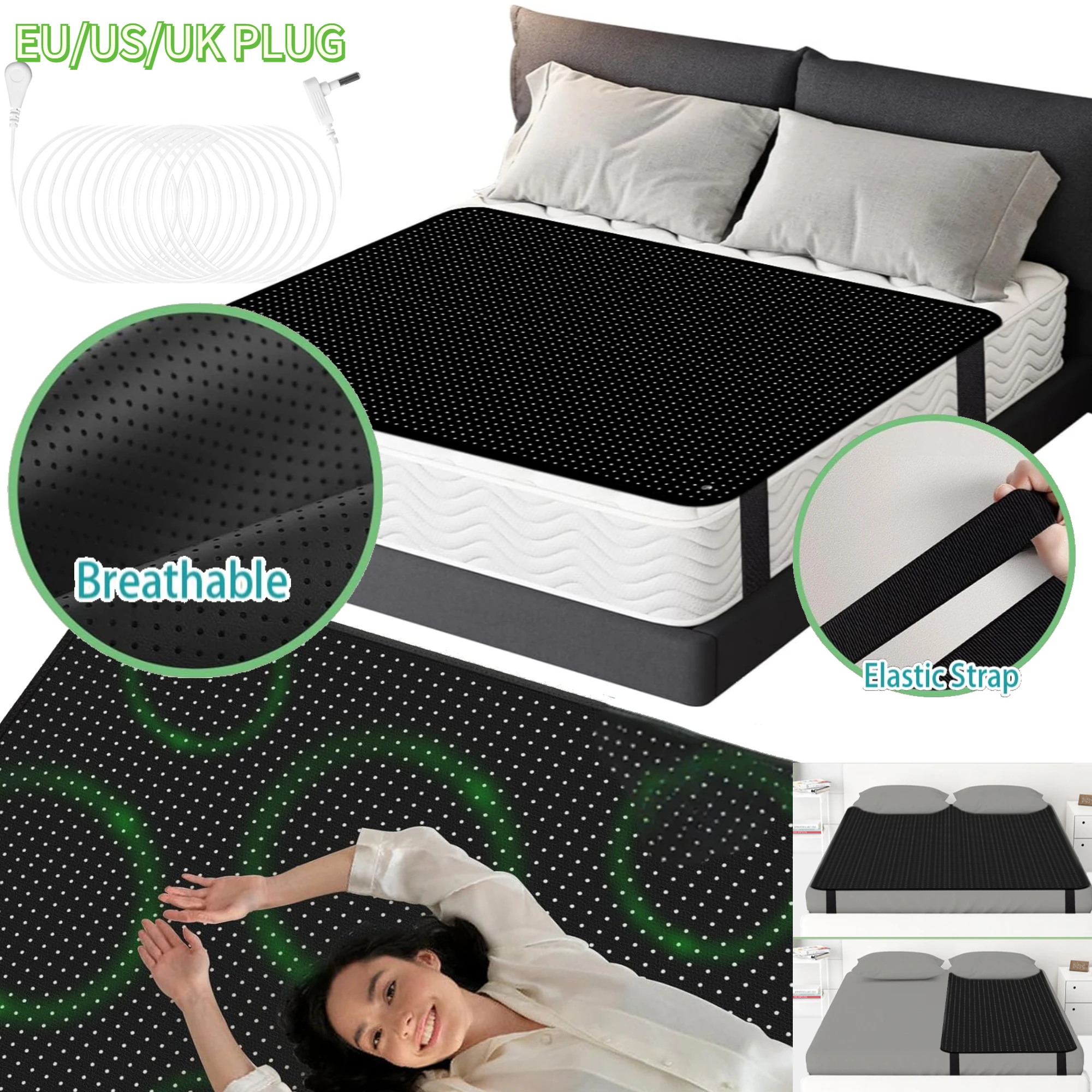 Breathable Grounding Leather Mattress sleep mat Conductive Earthing Therapy pad for Better Sleep Reduce Stress earth benefit