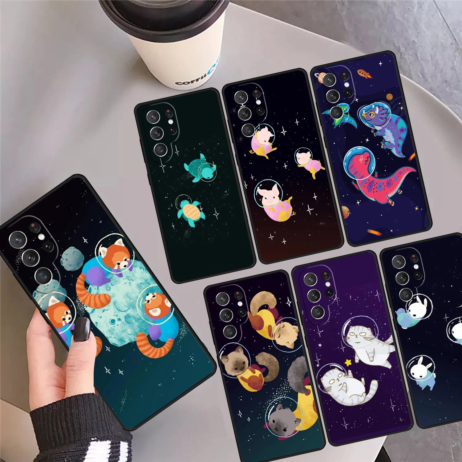 

Space Turtles bunny Otters Phone Case Cover For Samsung Galaxy S24 S25 Ultra 23 S22 Plus S21 FE S20 Note 10 Pro 20